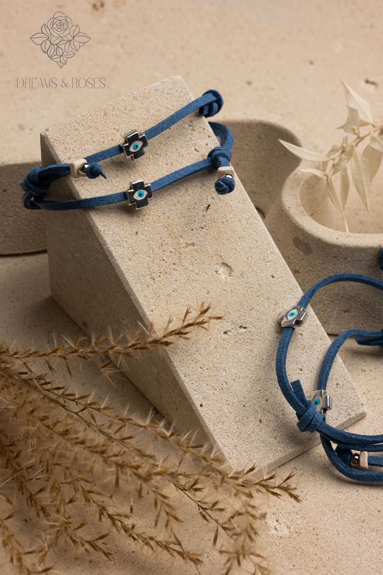 Μαρτυρικό βραχιόλι A4 με σταυρό μάτι επάργυρο 50τμχ