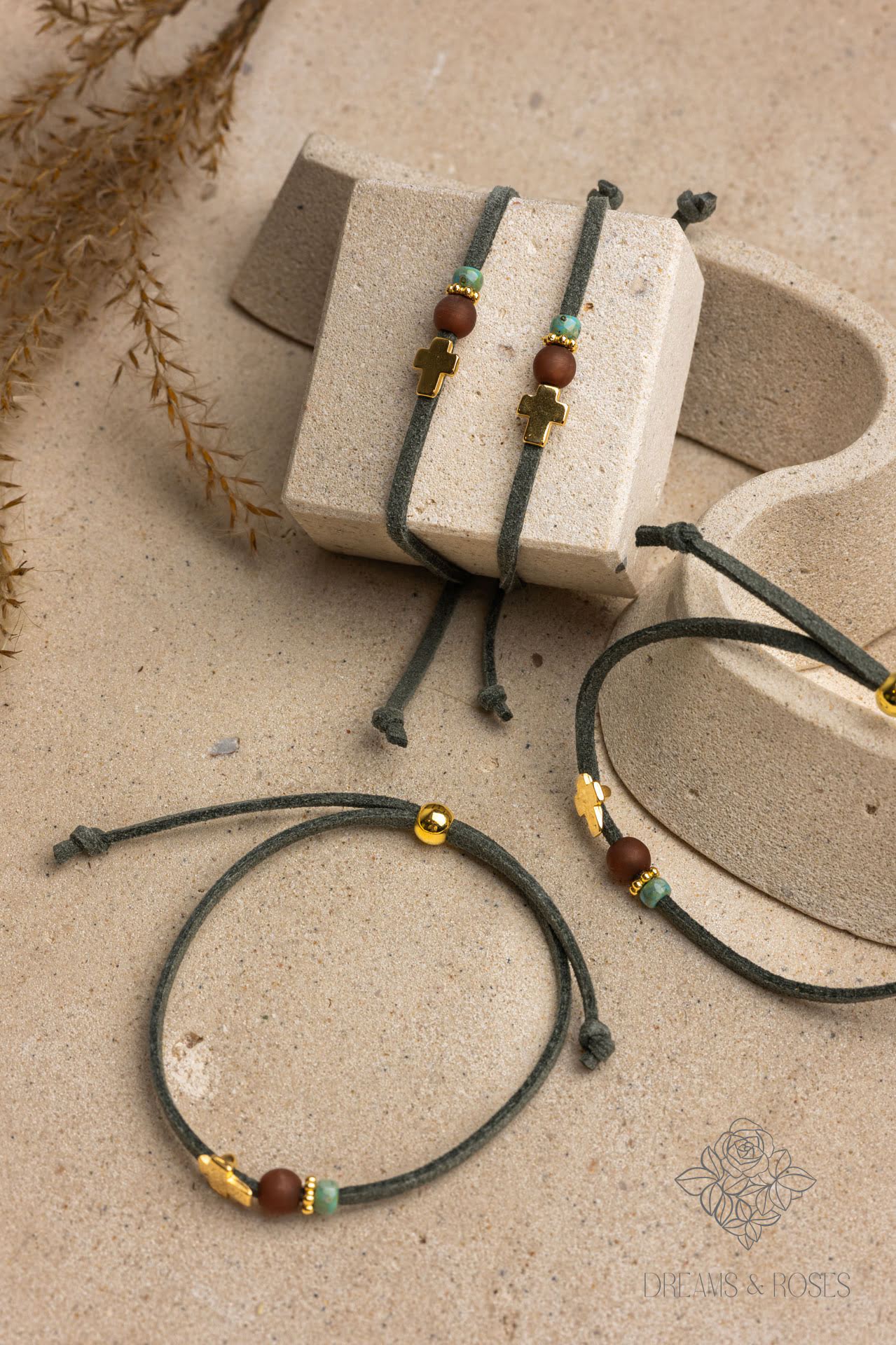 Μαρτυρικό βραχιόλι A12 με επίχρυσο σταυρό 24Κ 50τμχ