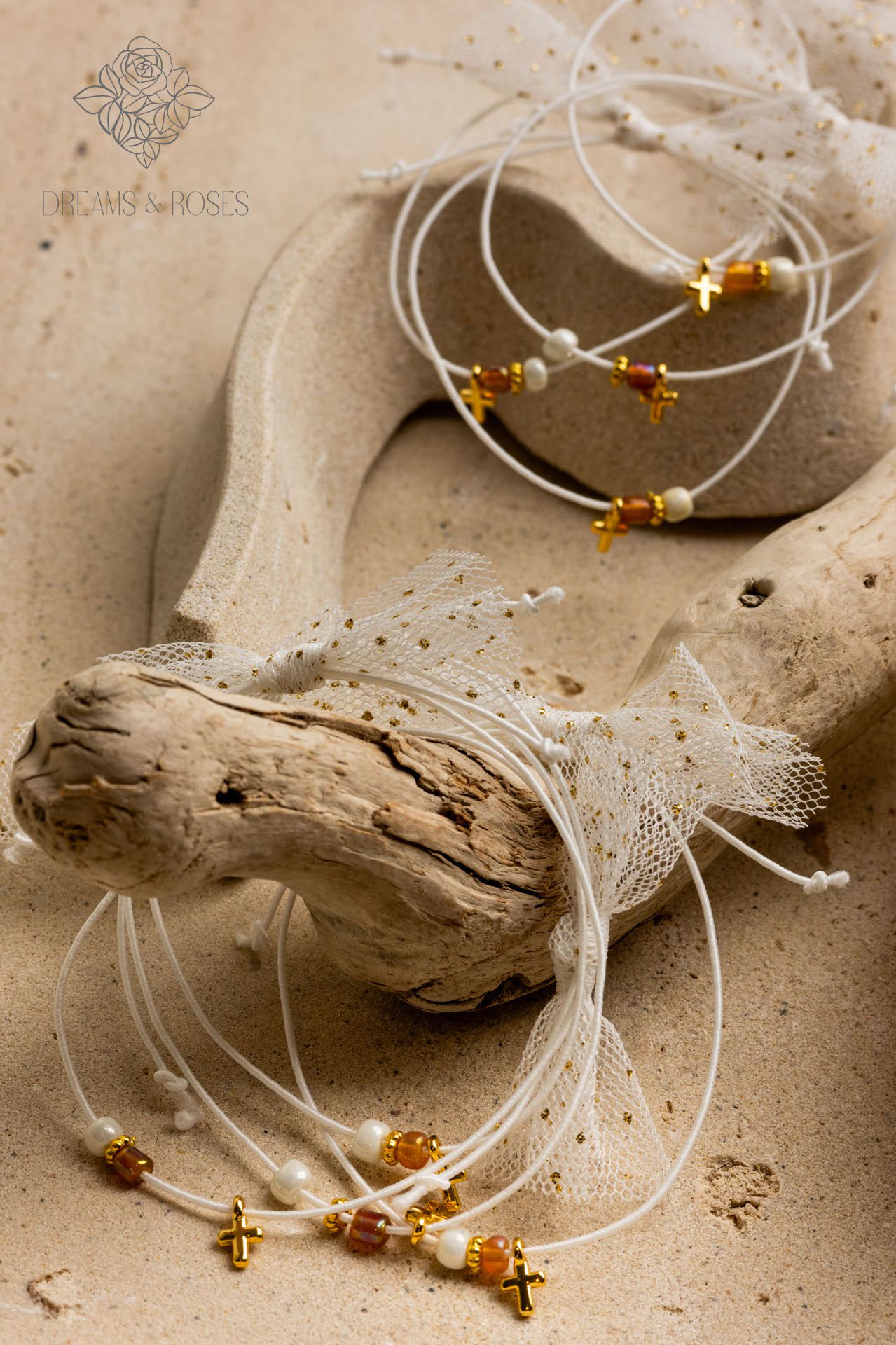 Μαρτυρικό βραχιόλι K18 με επίχρυσο σταυρό 24Κ 50τμχ