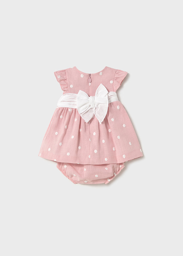 Jacquard polka dot dress set (SS24) 1820 white 2pcs