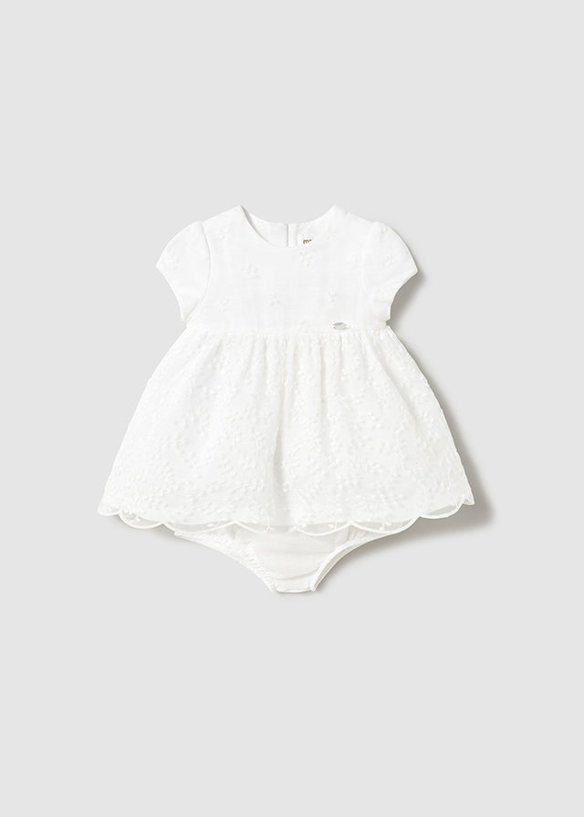 Jacquard polka dot dress set (SS24) 1820 white 2pcs