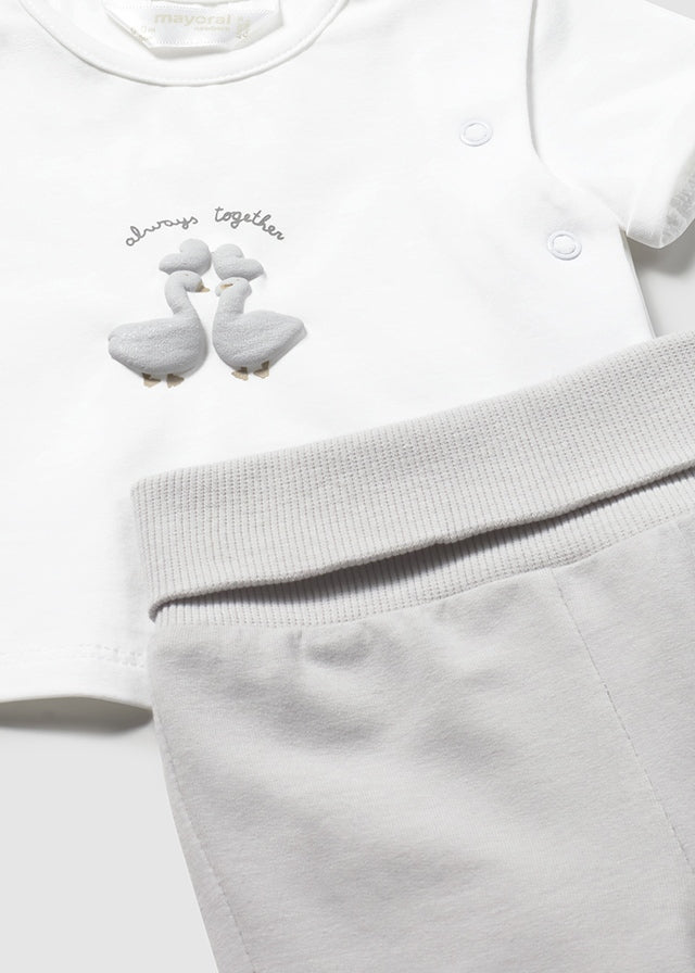 Jacquard polka dot dress set (SS24) 1820 white 2pcs