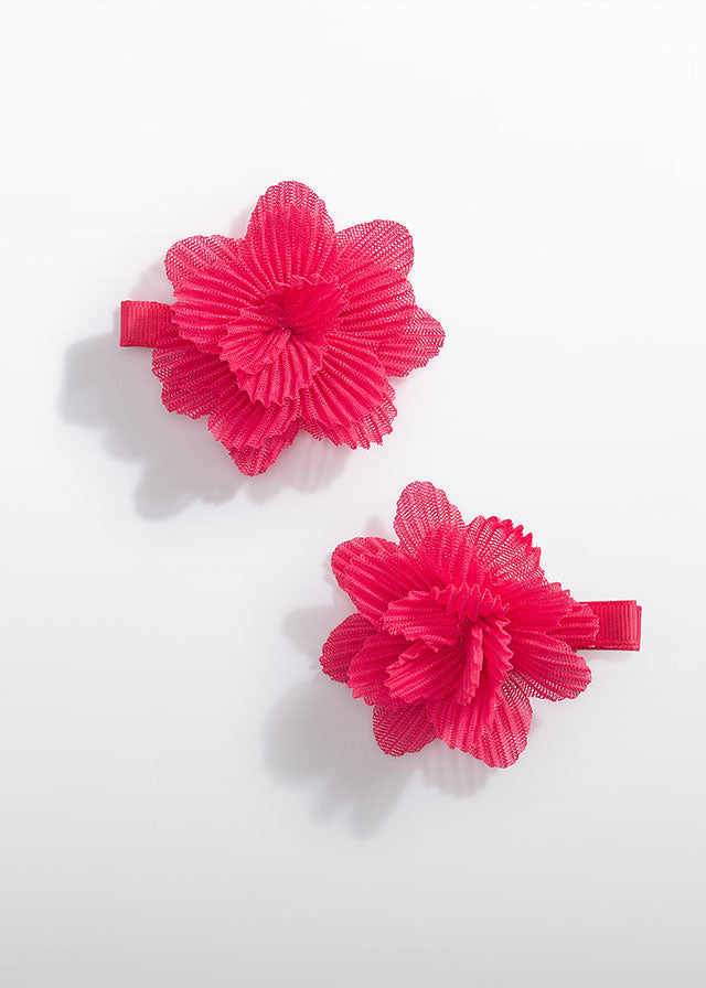 Haarspange Blumen Tüllstickerei 5415 weiß