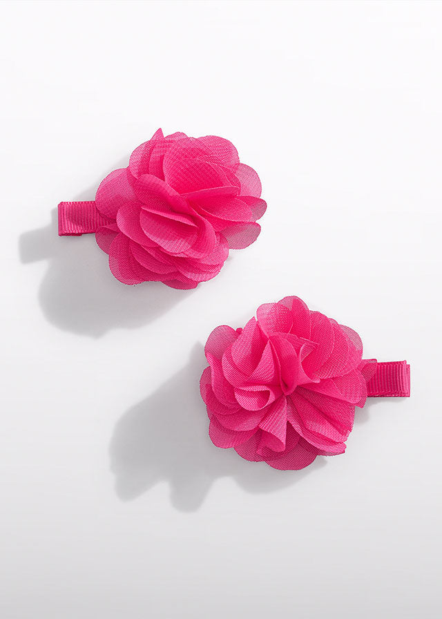 Haarspange Blumen Tüllstickerei 5415 weiß