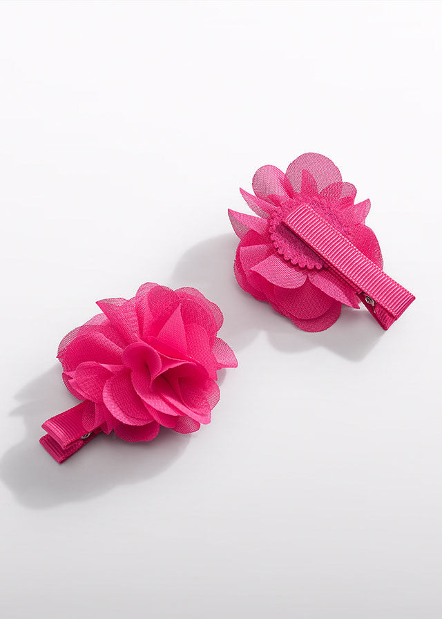 Haarspange Blumen Tüllstickerei 5415 weiß