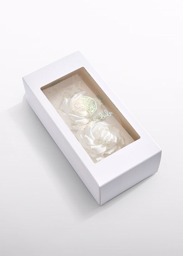 Haarspange Blumen Tüllstickerei 5415 weiß