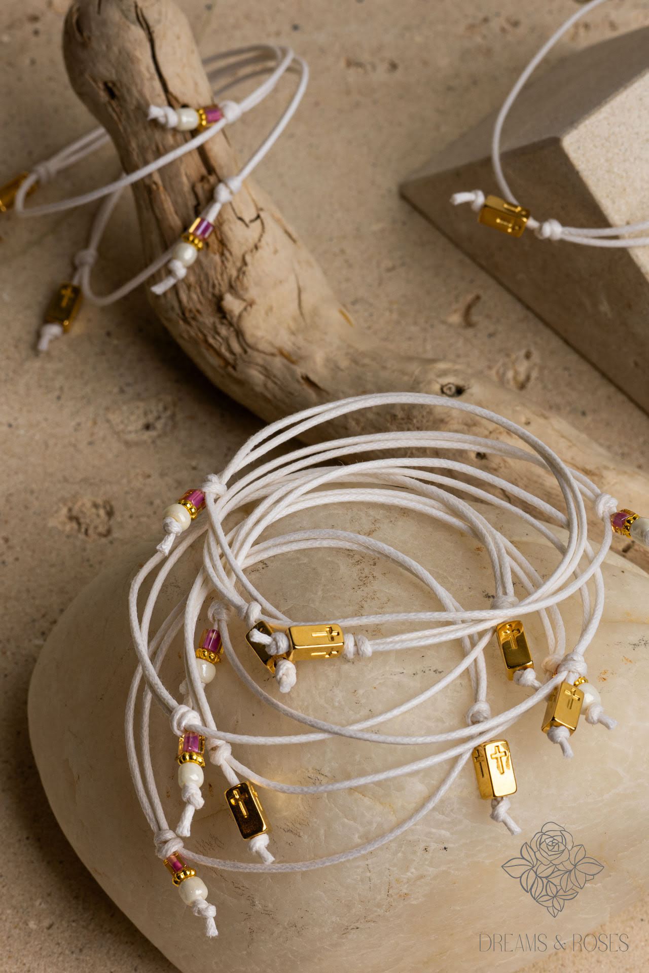 Μαρτυρικό βραχιόλι K30 με επίχρυσο σταυρό 24Κ 50τμχ