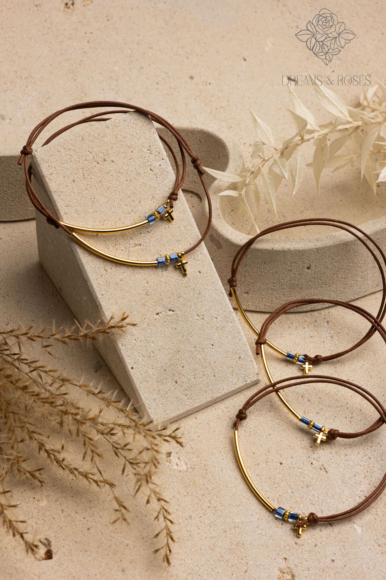 Μαρτυρικό βραχίολι A36 επίχρυσο σταυρό 24Κ 50τμχ