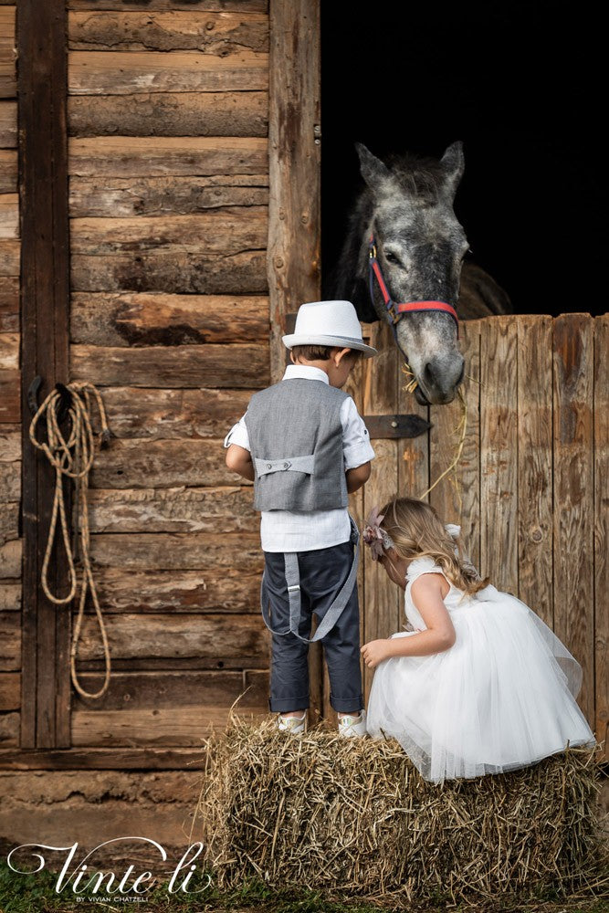 Bαπτιστικό σετ 3905 γκρι μπλε 6τμχ