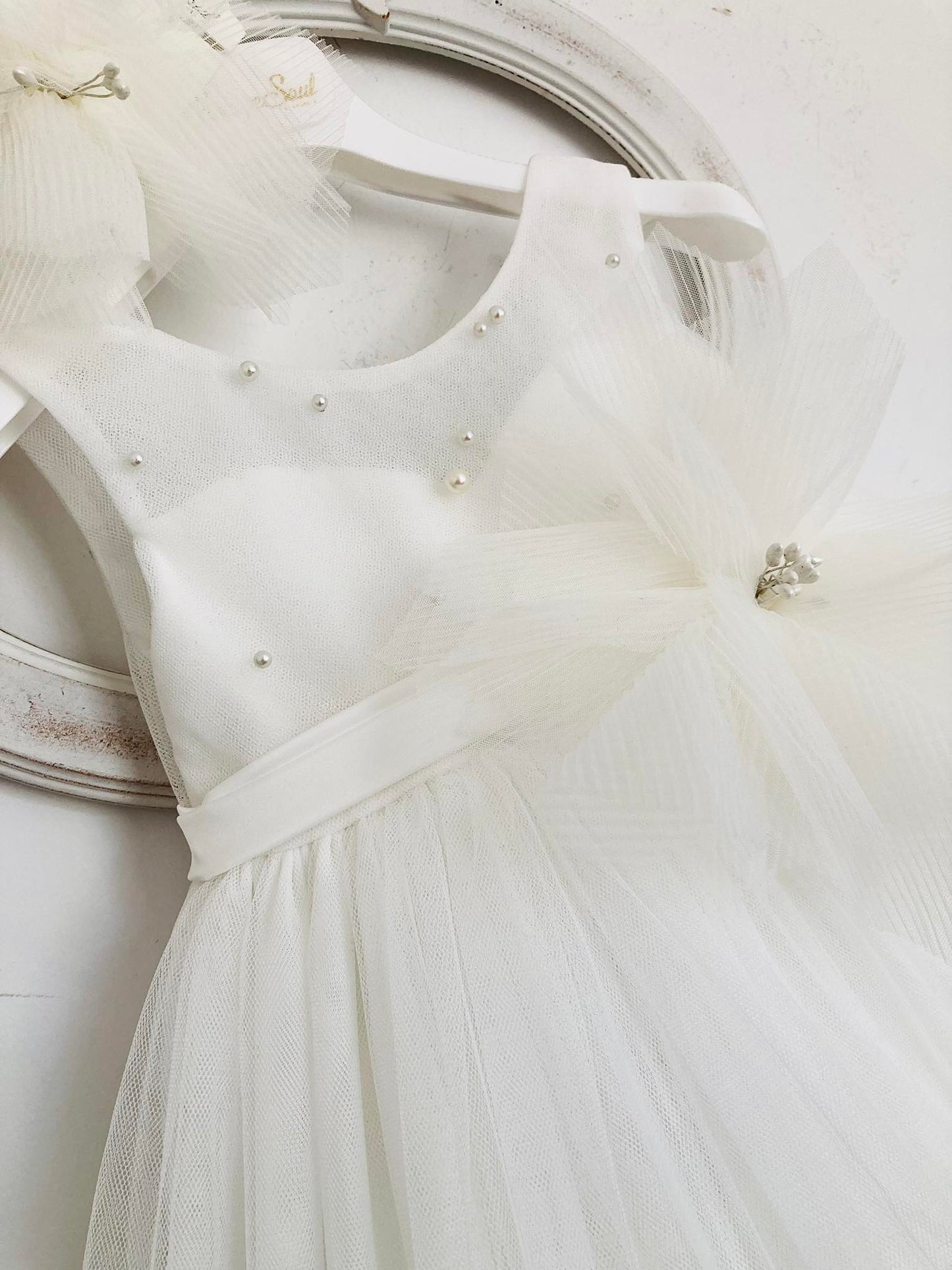 Bαπτιστικό φόρεμα DS24007 υπόλευκο