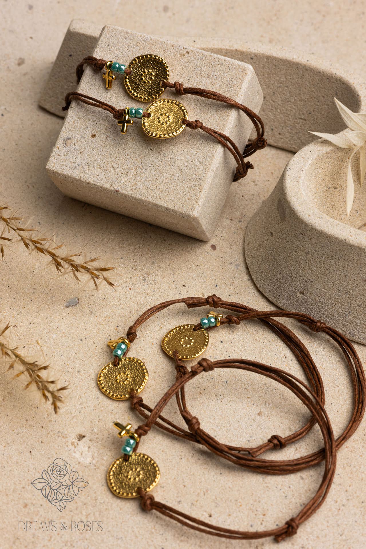 Μαρτυρικό βραχιόλι A65 με επίχρυστο σταυρό 50τμχ