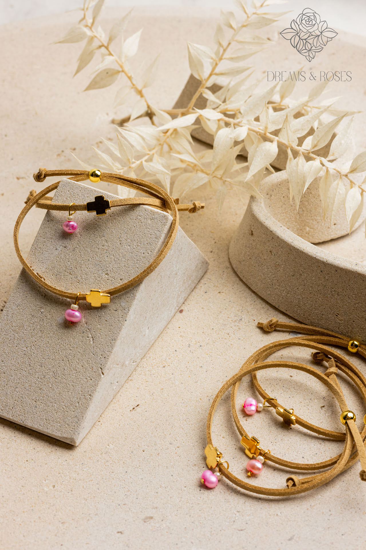 Μαρτυρικό βραχιόλι K77 με επίχρυσο σταυρό 24Κ 50τμχ