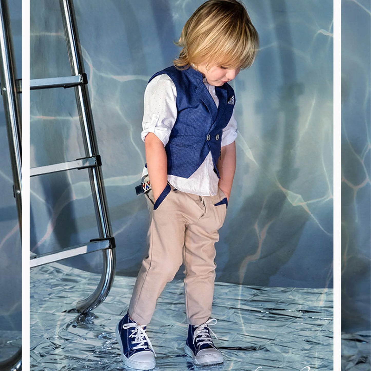 Bαπτιστικό σετ SS21B2 μπλε μπεζ 7τμχ