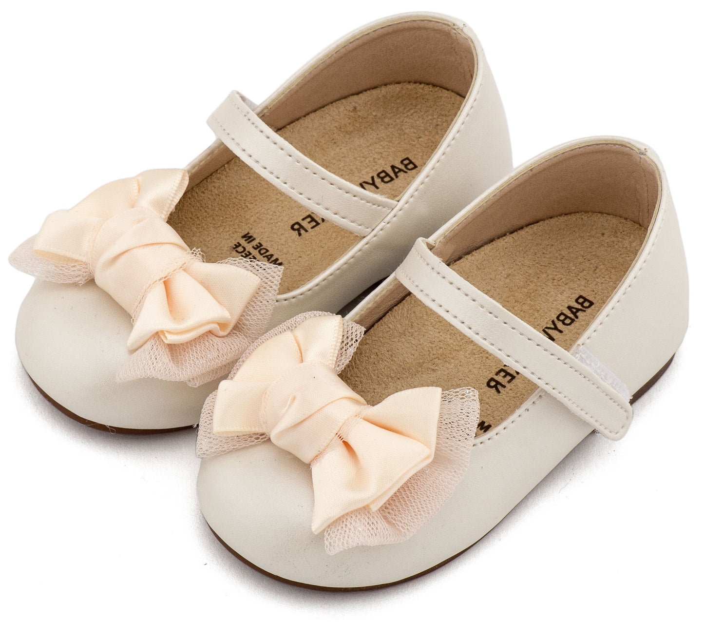 Babywalker Γοβάκι Μονή Μπαρέτα Διακοσμημένη με Φιόγκο BS3599 Εκρού