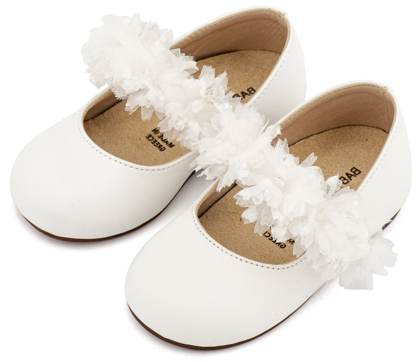 Babywalker Γοβάκι Μονή Μπαρέτα Διακοσμημένη BS3602 Λευκό