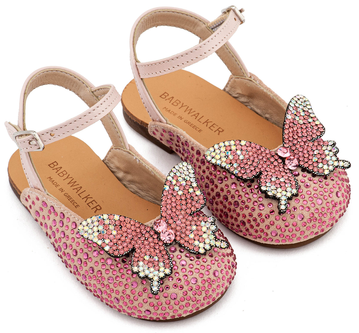 Babywalker Leather Clogs with Handmade Flower EXC5772
