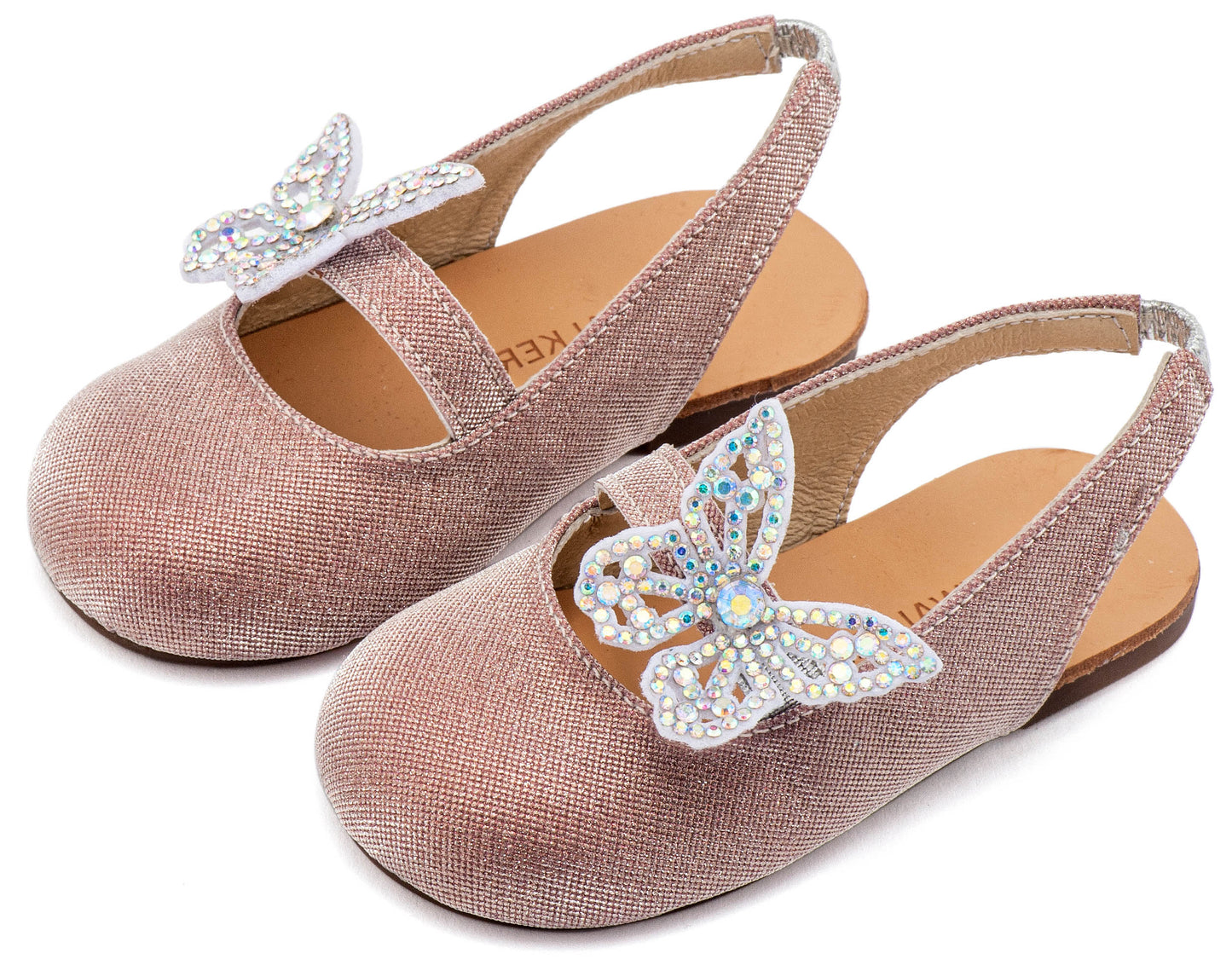 Babywalker Leather Clogs with Handmade Flower EXC5772