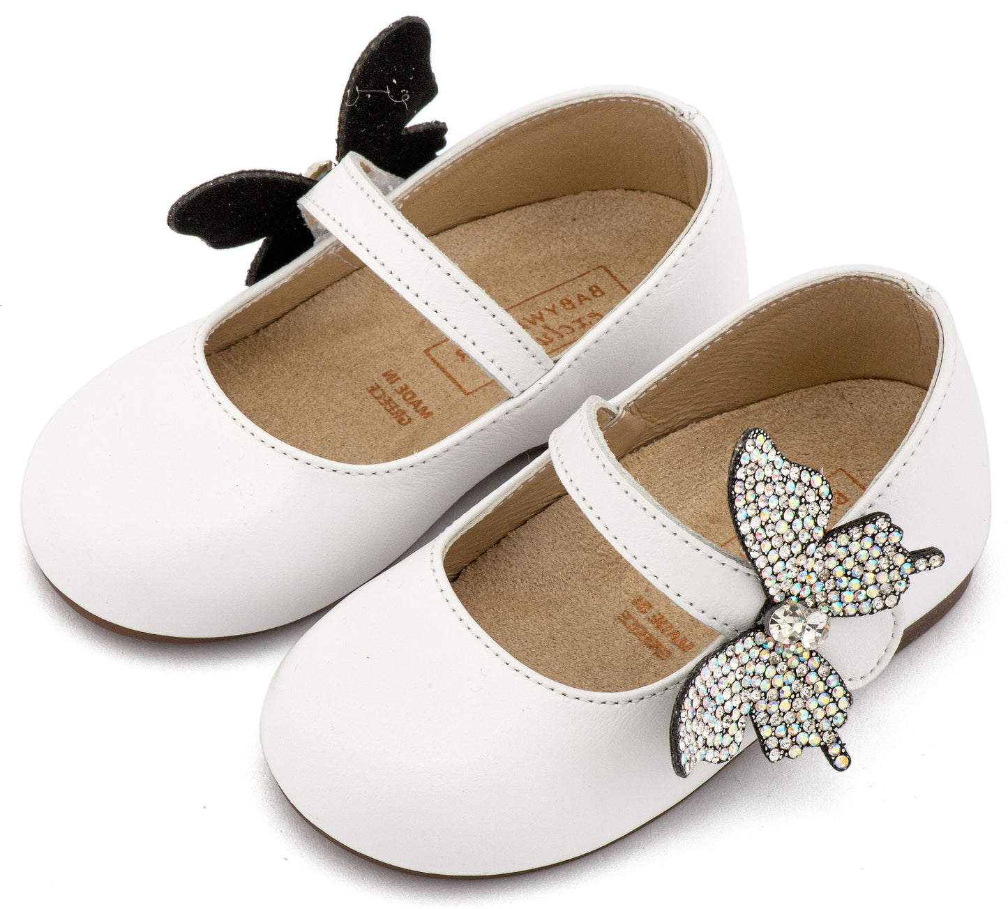 Babywalker Leather Clogs with Handmade Flower EXC5772