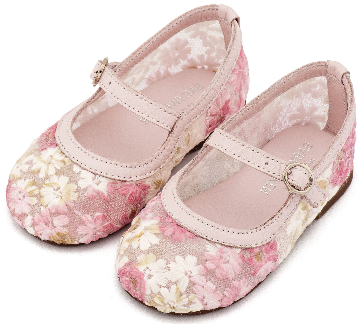 Babywalker Leather Clogs with Handmade Flower EXC5772