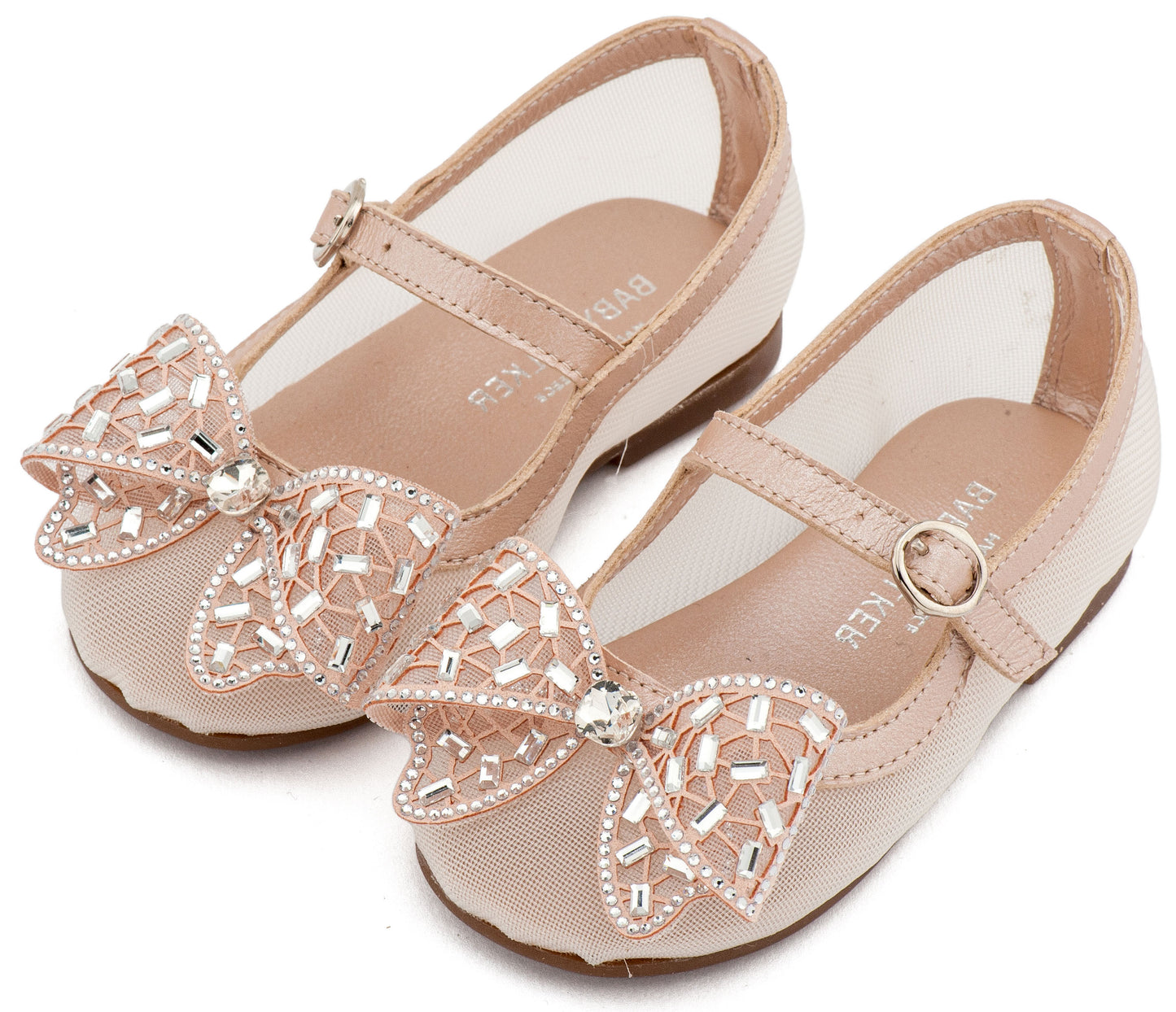 Babywalker Leather Clogs with Handmade Flower EXC5772