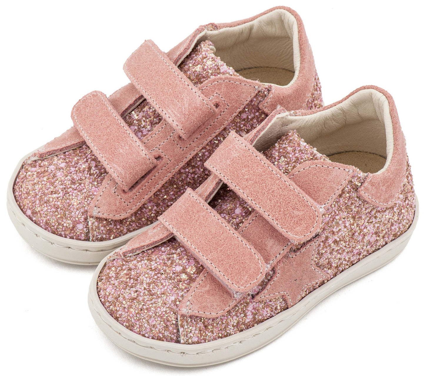 Babywalker Sneaker Διπλό Χρατς με Αστέρι στο Πλάι EXC5904 Ροζ Αντικέ