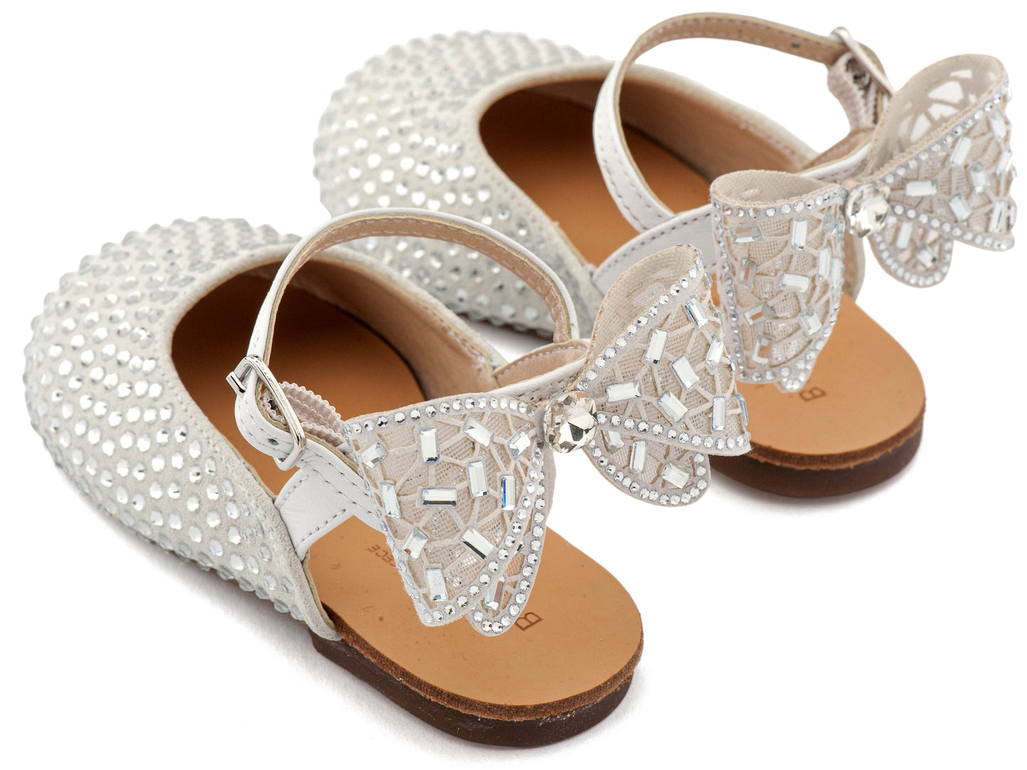 Babywalker Σαμπό Διακοσμημένο Ολόγυρα με Στρας και Φιόγκο απο Στρας στη Φτέρνα LU6132 Λευκό