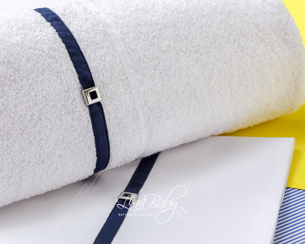 Βαπτιστικό Λαδόπανο σετ Alonso 1524 λευκό-μπλε 6τμχ
