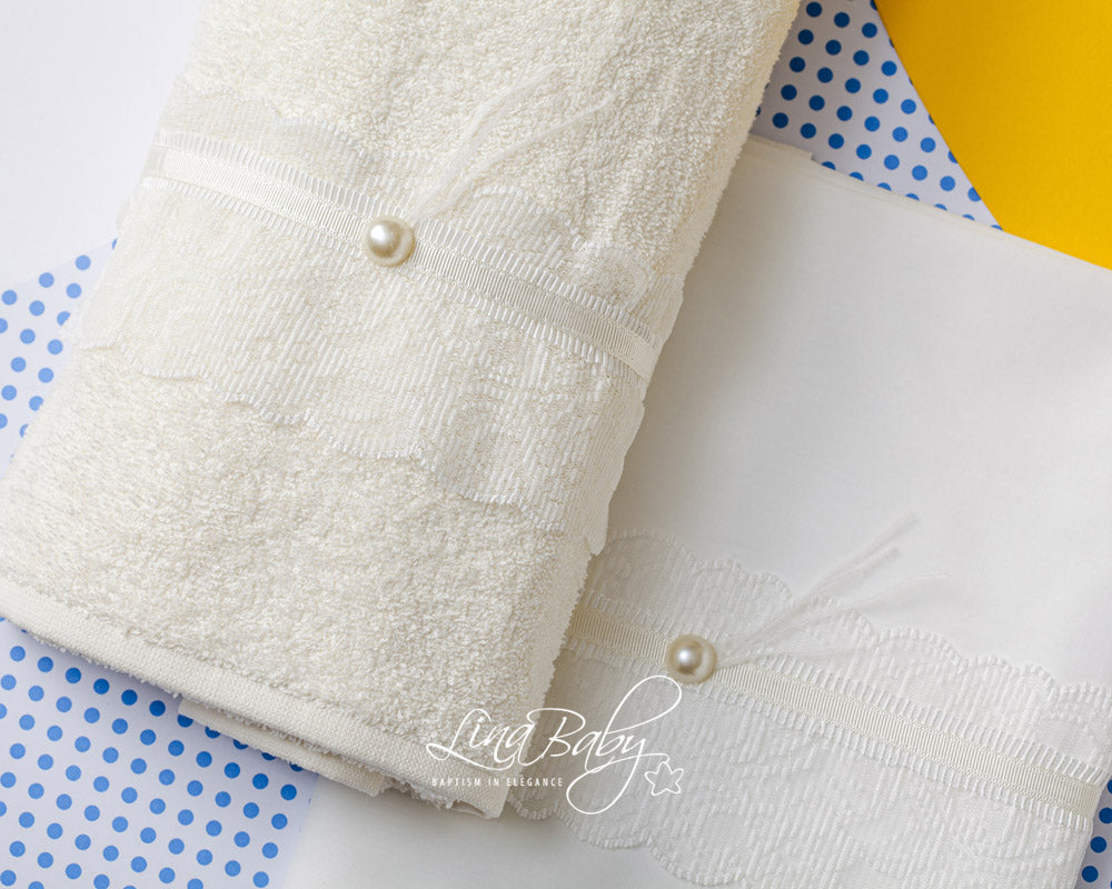 Βαπτιστικό Λαδόπανο σετ Iokasti 1543 Εκρού 6τμχ