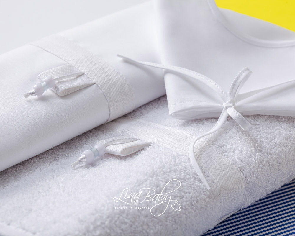 Βαπτιστικό Λαδόπανο σετ Phaedon 1548 Λευκό 6τμχ