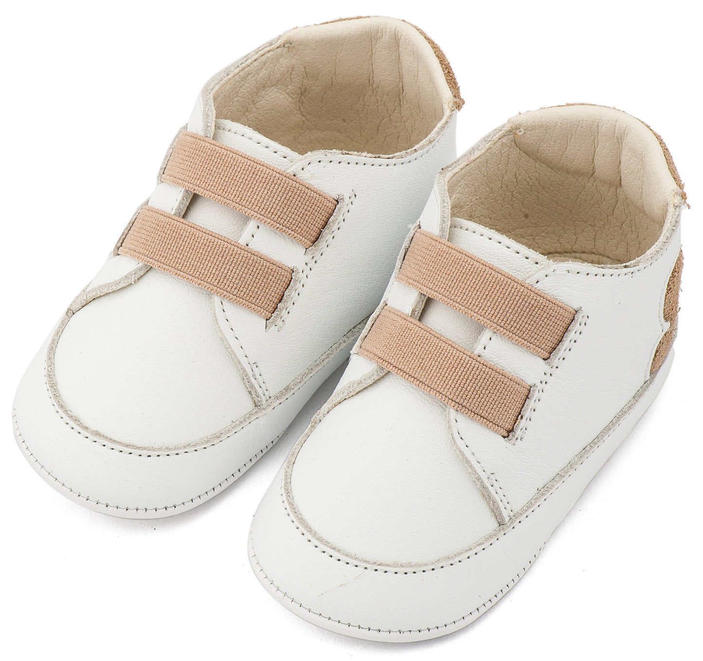 Babywalker Παντοφλέ Σνικερ με Λάστιχάκια MI1137 Λευκό Μπεζ