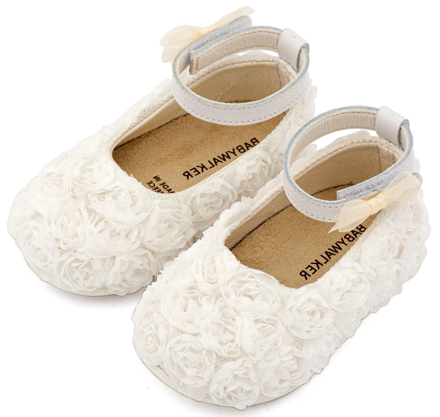Babywalker Μπαλαρίνα Διακοσμημένη με Chiffon Λουλούδια PRI2654 Λευκό