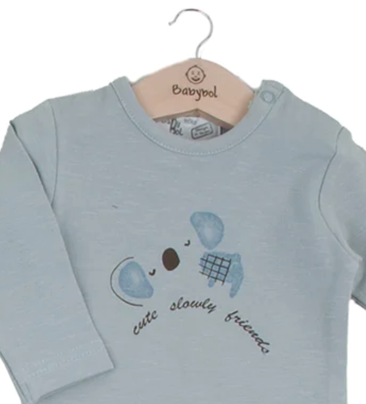 Ζακετάκι μπλουζάκι παντελονάκι σετ 230846 μπλε 3τμχ