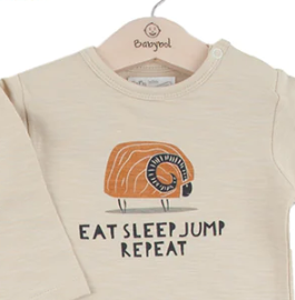 Σετ παντελόνι - μπλούζα και ζακέτα καφέ 3τμχ 22837