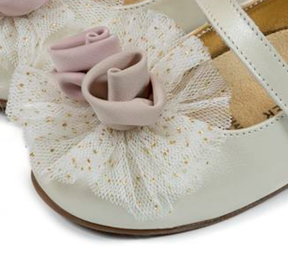 Babywalker Γοβάκι Μονή Μπαρέτα BW4726 Εκρού Ροζ