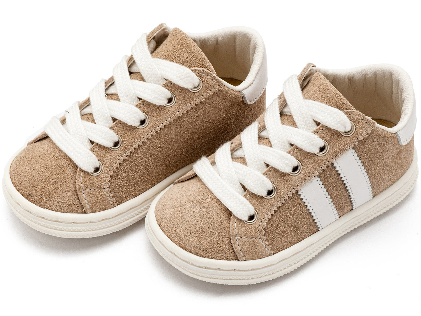 Babywalker Δετά Δίχρωμα Σνίκερς BS3086 Μπεζ Λευκό - Artousa