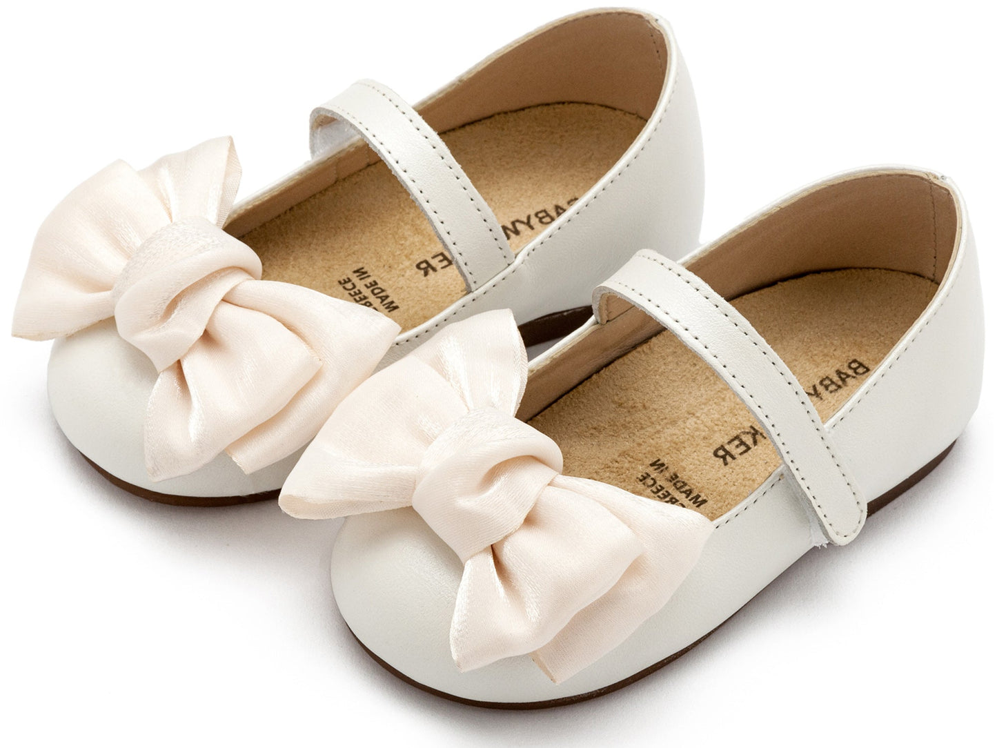 Babywalker Γοβάκι Μονή Μπαρέτα Χρατς με Φιόγκο Οργάντζας BW4857 Εκρού - Artousa