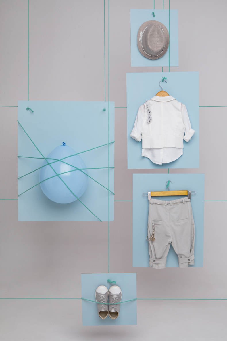 Βαπτιστικό σετ Giannoulis 1716 (SS25) λευκό γκρι 6τμχ - Artousa