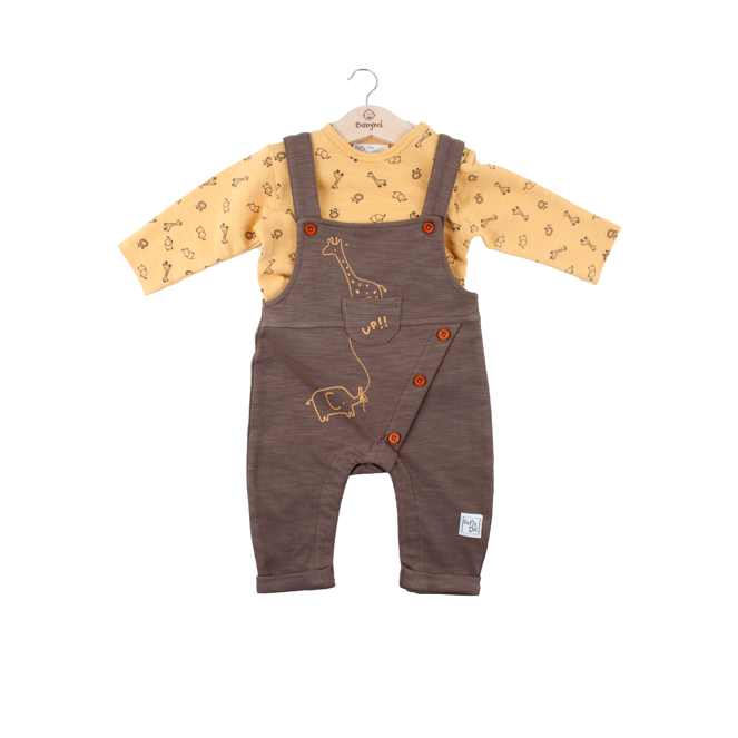 Overall-Set - braunes T-Shirt 22853