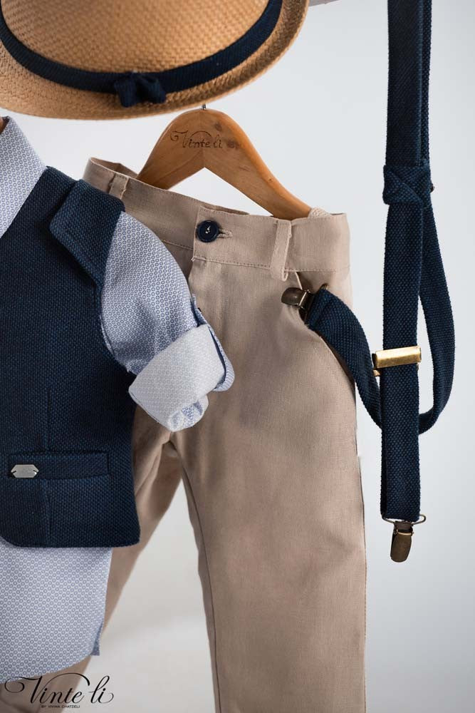 Βαπτιστικό σετ 5011 μπεζ μπλε σιέλ 6τμχ