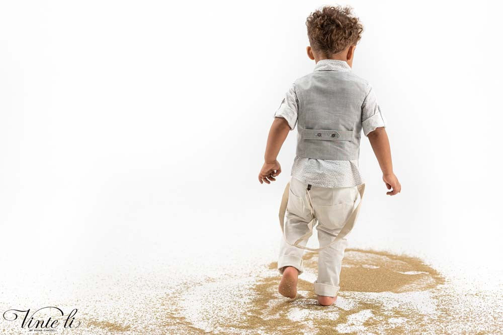 Βαπτιστικό σετ 5016 γκρι εκρού λευκό 6τμχ