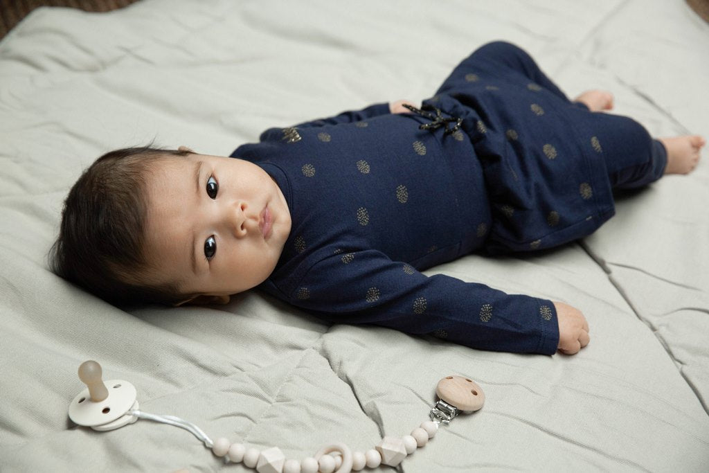 Σετ παντελονάκι - φορεματάκι μπλε 2τμχ N225