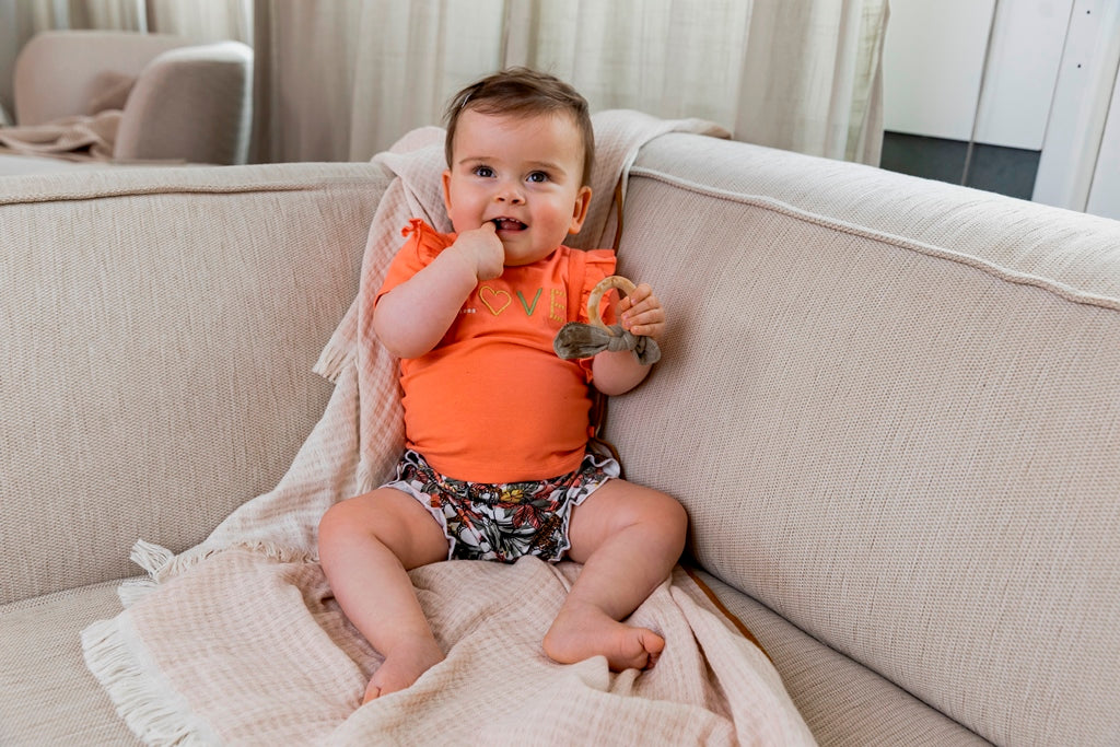 Mπλουζάκι παντελονάκι σετ T46479-35 κοραλί 2τμχ