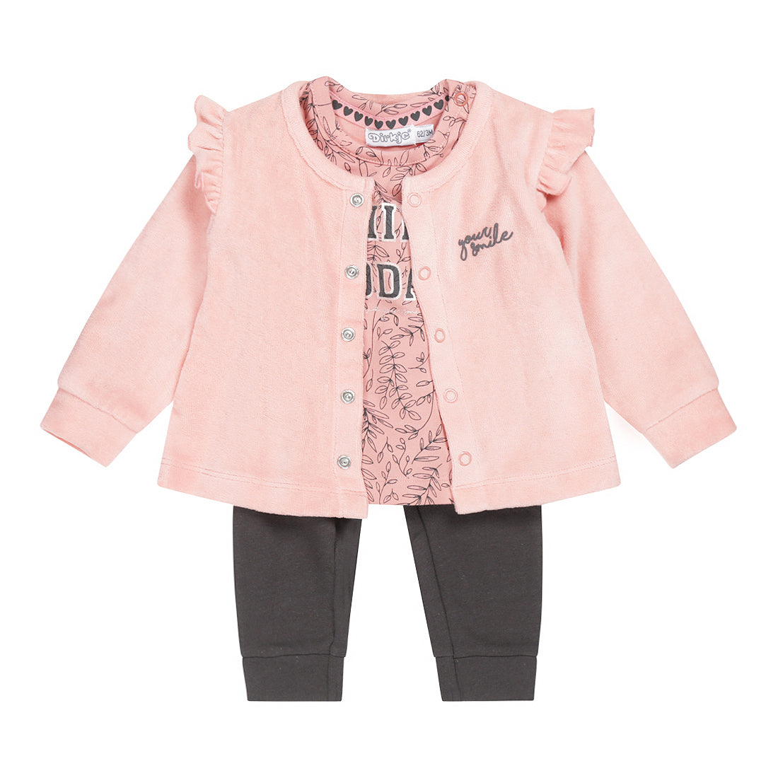 Set Hose - Bluse mit Strickjacke rosa 3St U44465-31
