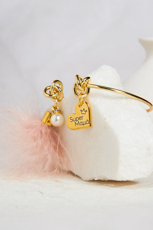 Επιχρυσωμένο 24K βραχίολι E1 super μαμά ή νονά