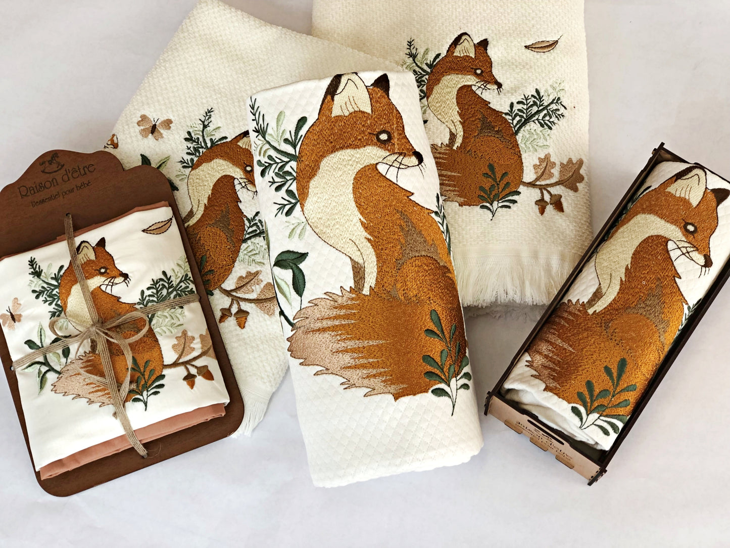 Baby gift set Fox in the Pine brown 14pcs