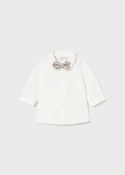 Long sleeve shirt with bow tie set (SS24) 1196 ivory 2pcs