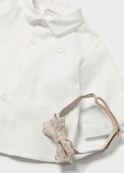 Long sleeve shirt with bow tie set (SS24) 1196 ivory 2pcs