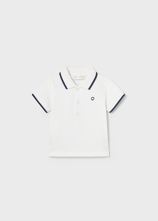 Basic short sleeve polo shirt (SS24) 190 white