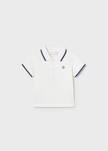 Basic short sleeve polo shirt (SS24) 190 white