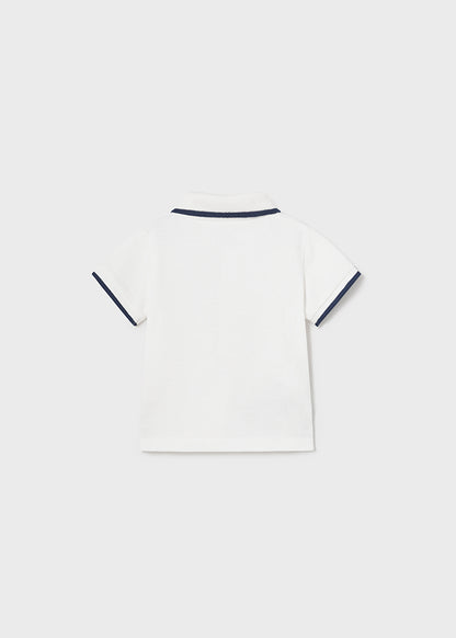 Basic short sleeve polo shirt (SS24) 190 white